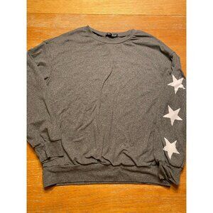 Gray Shein Womens Star Sleeve Sweatshirt Size 4